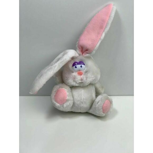 Vintage Russ Flopsy 6" White Plush Easter Bunny Long Ears Plastic Eyes #165 - Picture 1 of 4